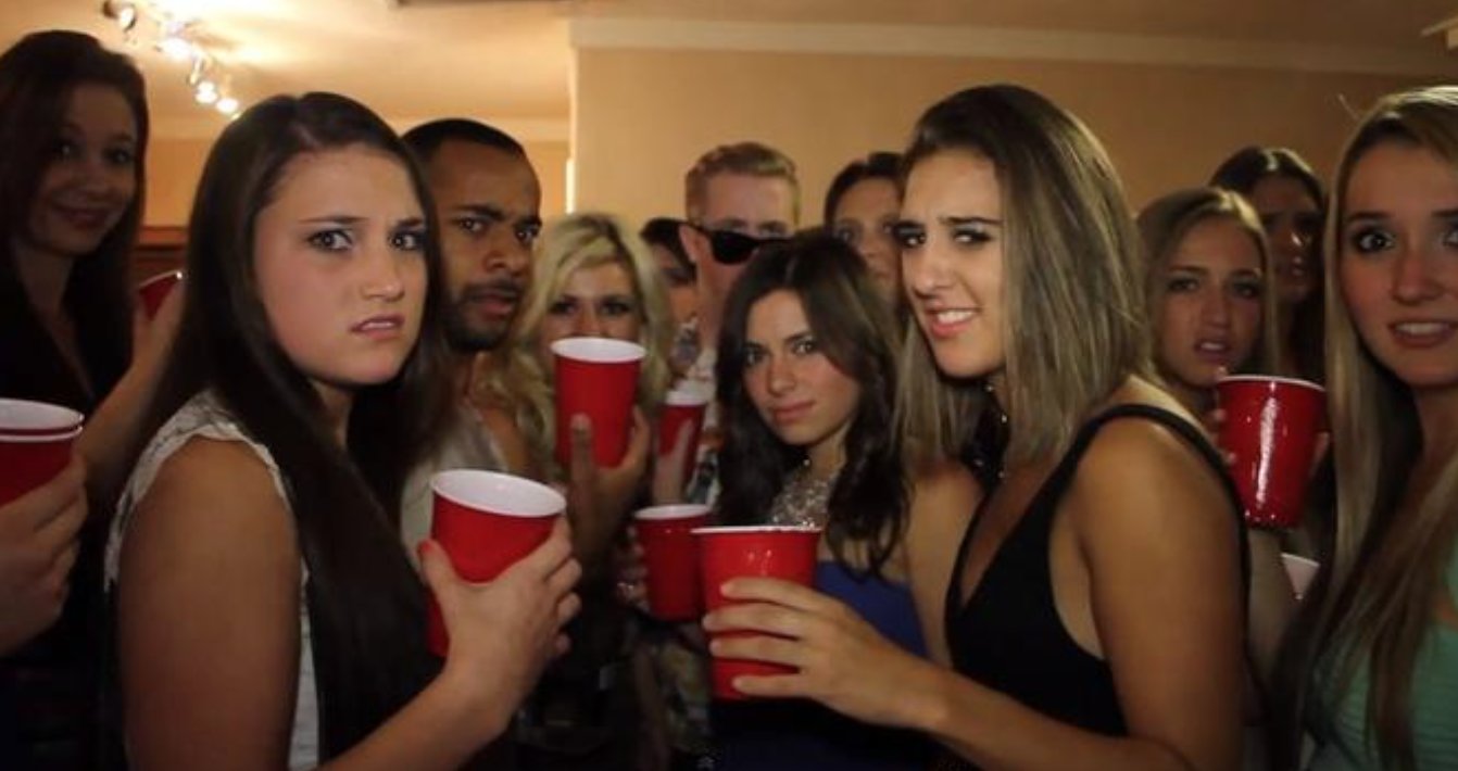 everyone staring at you at a party with disgusted looks on their face
